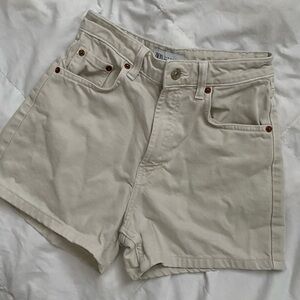 Zara Cream High Waist Women's Shorts